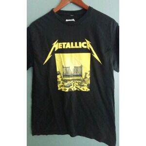 Metallica T-Shirt Album Cover Graphic Print Short Sleeve Black Tee